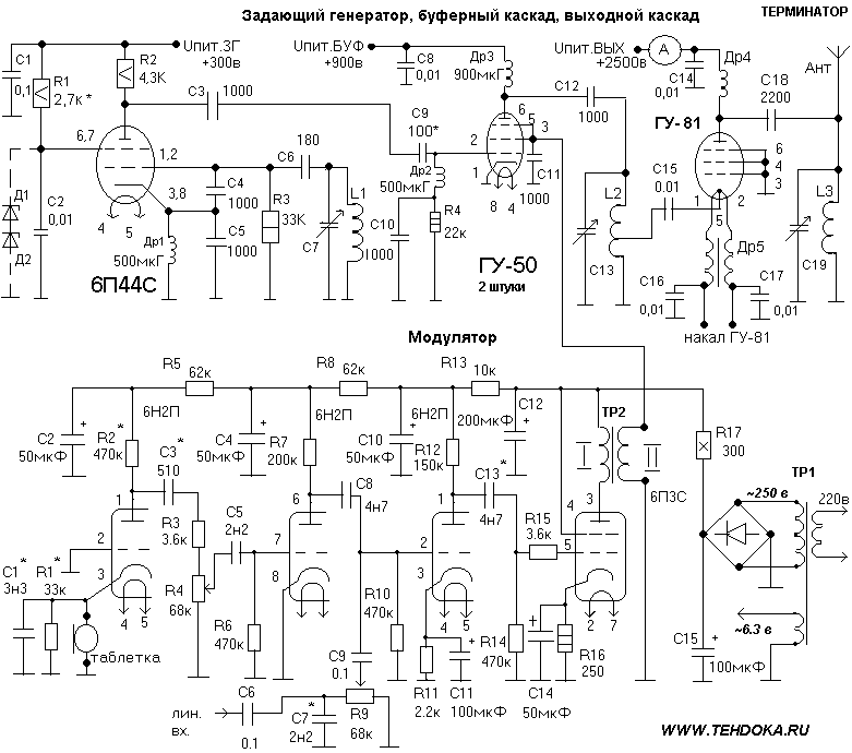 схема передатчика и модулятора